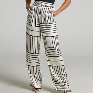 4th & Reckless - Norma Trouser in abstract satin | Size XS UK 6